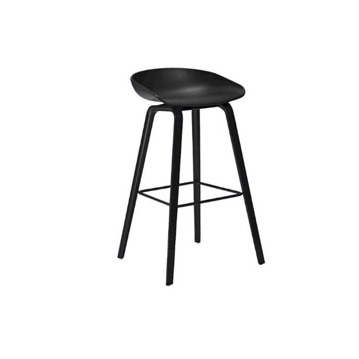 HAY barstol i sort, med sortbejdset ben, h:85 b:50 d:46 cm