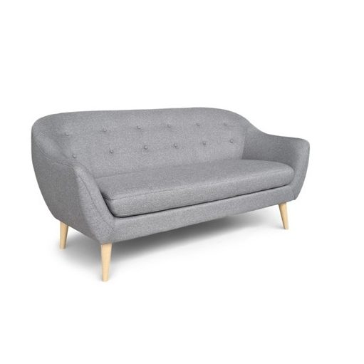 Sofa i gråt møbelstof, h:82 b:168 d:72cm
