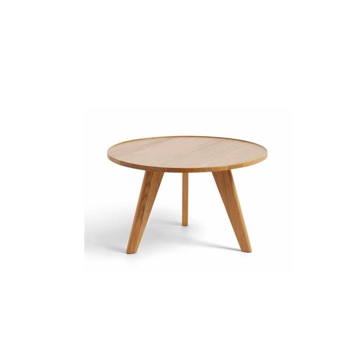 Sofabord i eg, rundt, h:45 ø:75 cm