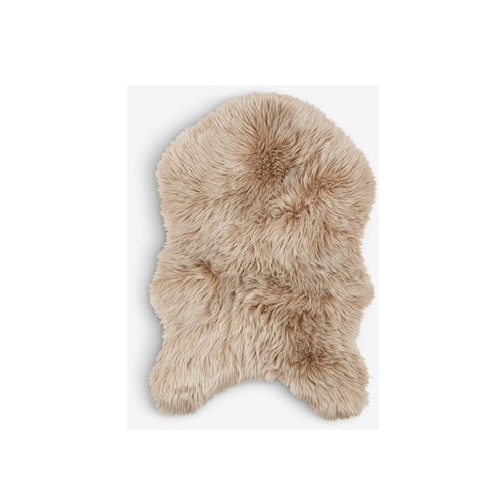 Skind imiteret lam i beige, 60x90 cm